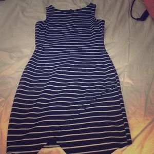 Navy Blue Striped Dress